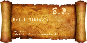 Brill Miklós névjegykártya
