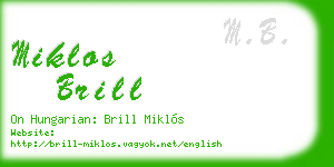 miklos brill business card